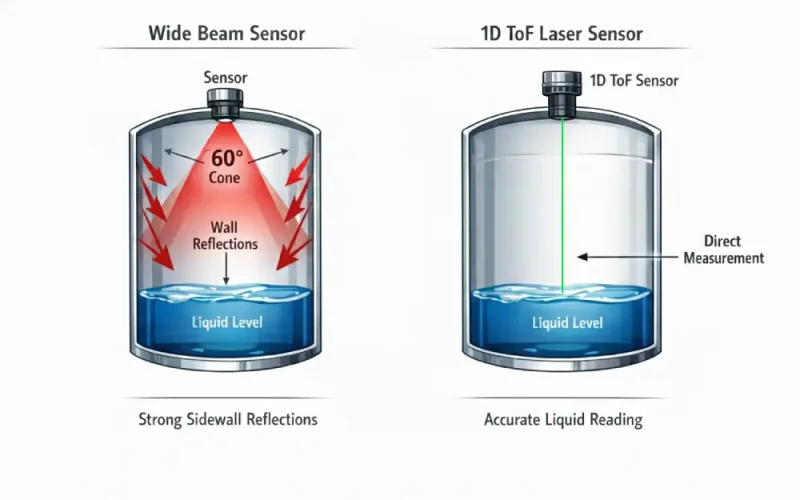Narrow Beam ToF vs Ultrasonic