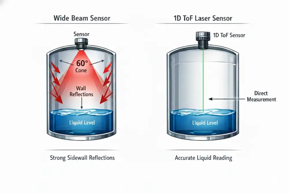 Narrow Beam ToF vs Ultrasonic