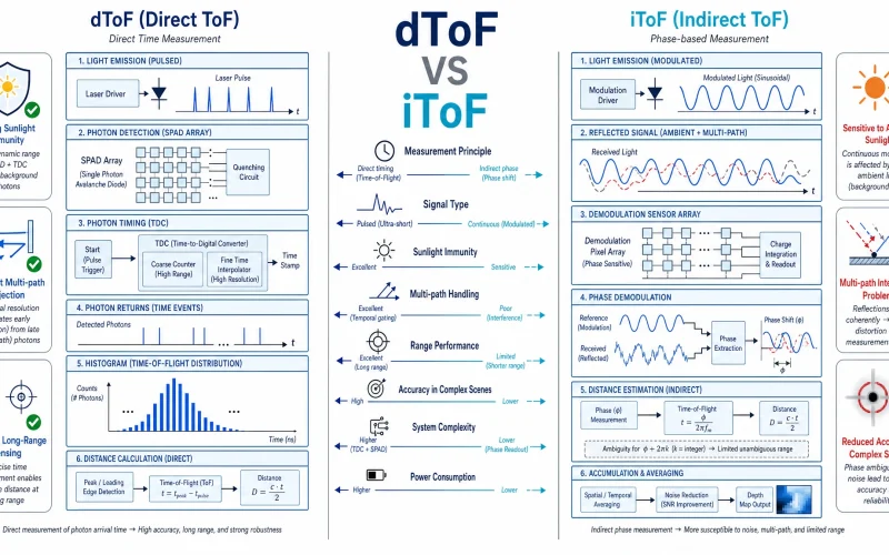 dToF vs iToF Sensor Architecture Comparison