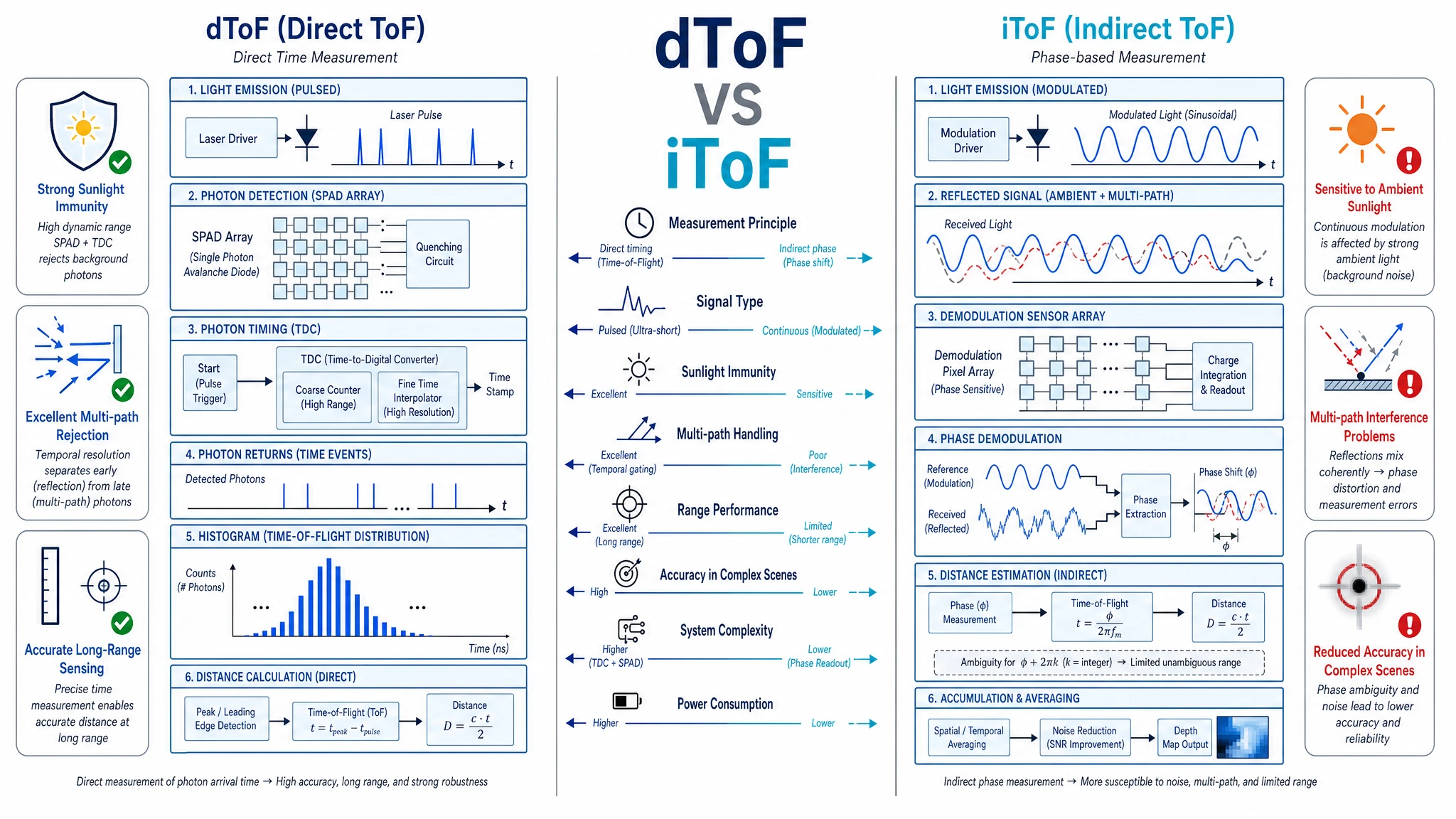 dToF vs iToF Sensor Architecture Comparison