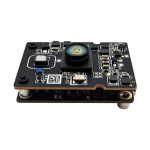 DMAS2M001 compact SPAD dToF depth module angled view showing stacked PCB and optics